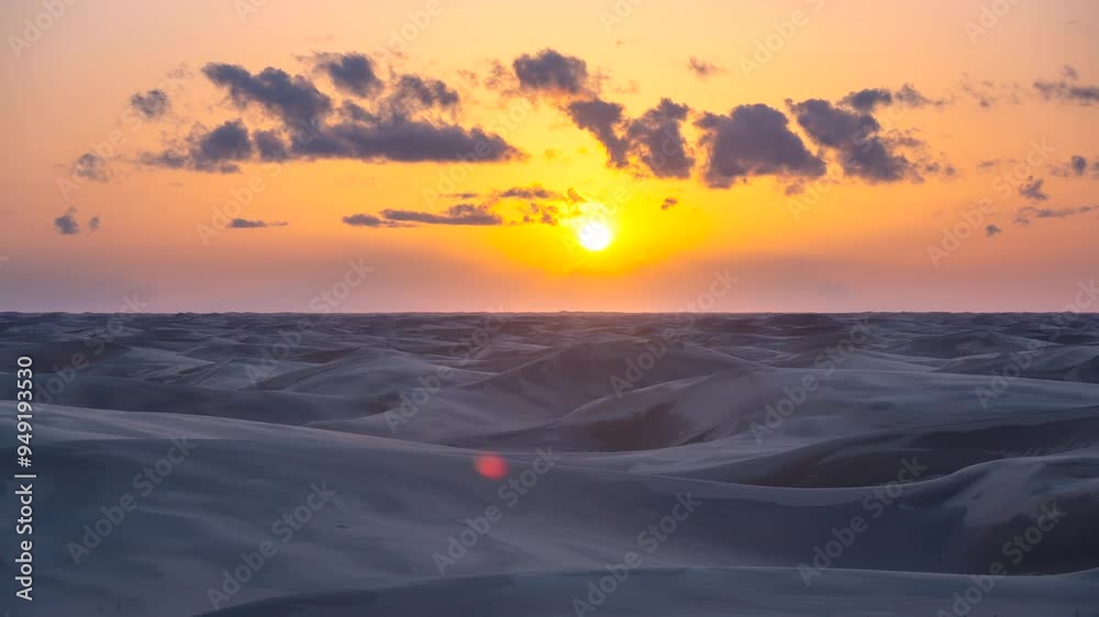 4K Time lapse of sunset sunrise with beautiful cloud color in the desert sand dune Oasis. 4K Time lapse of sunset sunrise with beautiful cloud color in the desert sand dune Oasis.