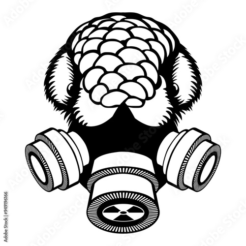 Pangolin In Gas Mask