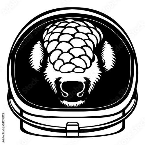 Pangolin In Astronaut Helmet