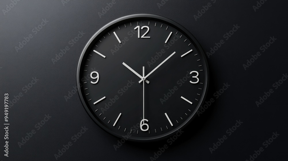 A round clock face showing midnight, with a minimalistic design and clear numbers. A round clock face showing midnight, with a minimalistic design and clear numbers.