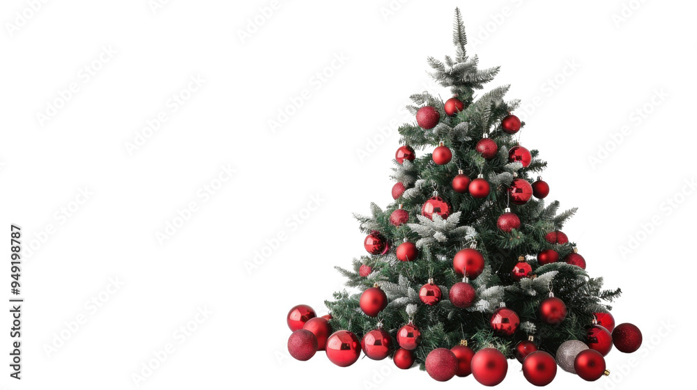 Christmas tree decorative beautiful tree with presents isolated on white background Christmas tree decorative beautiful tree with presents isolated on white background