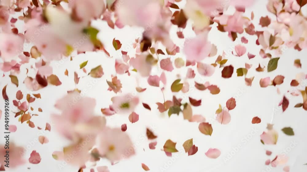 Realistic Cherry Blossom Petals Falling: Loop Animation with Alpha Matte Realistic Cherry Blossom Petals Falling: Loop Animation with Alpha Matte