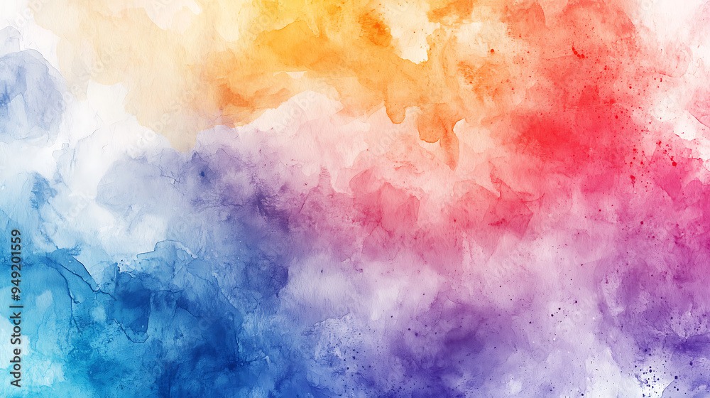 Fototapeta premium Vibrant Watercolor Cloudscape in Abstract Form