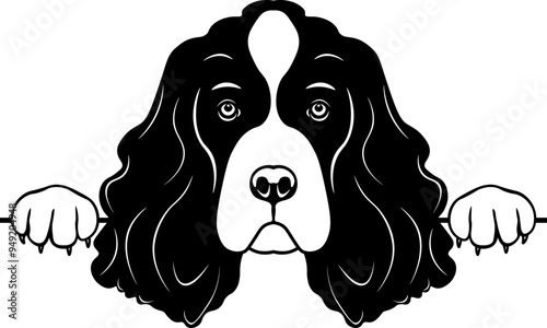 Peeking English Springer Spaniel