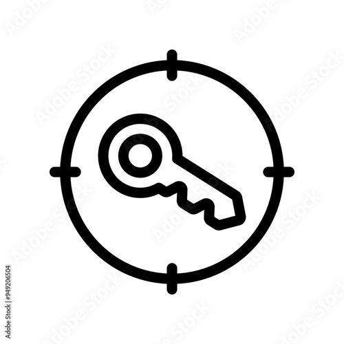 target keyword icon line vector design