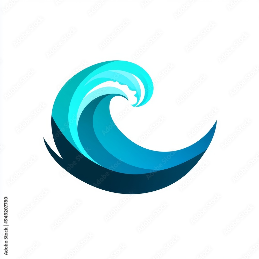A stylized wave logo in shades of blue and teal. A stylized wave logo in shades of blue and teal.