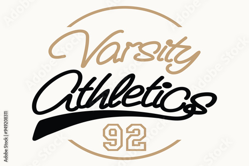 Varsity typography, Athletics typography slogan, athletic apparel design graphic print, Vintage Print for sportswear apparel, Sport wear typography emblem collection.eps