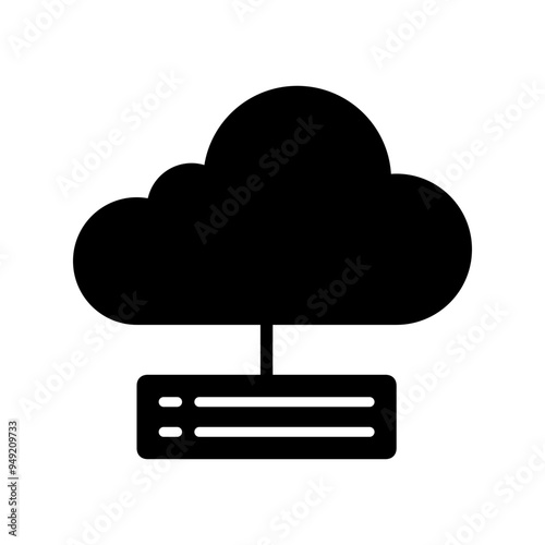 cloud database icon Solid vector design