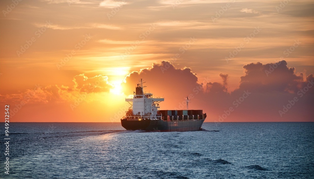 Obraz premium tanker at sunset