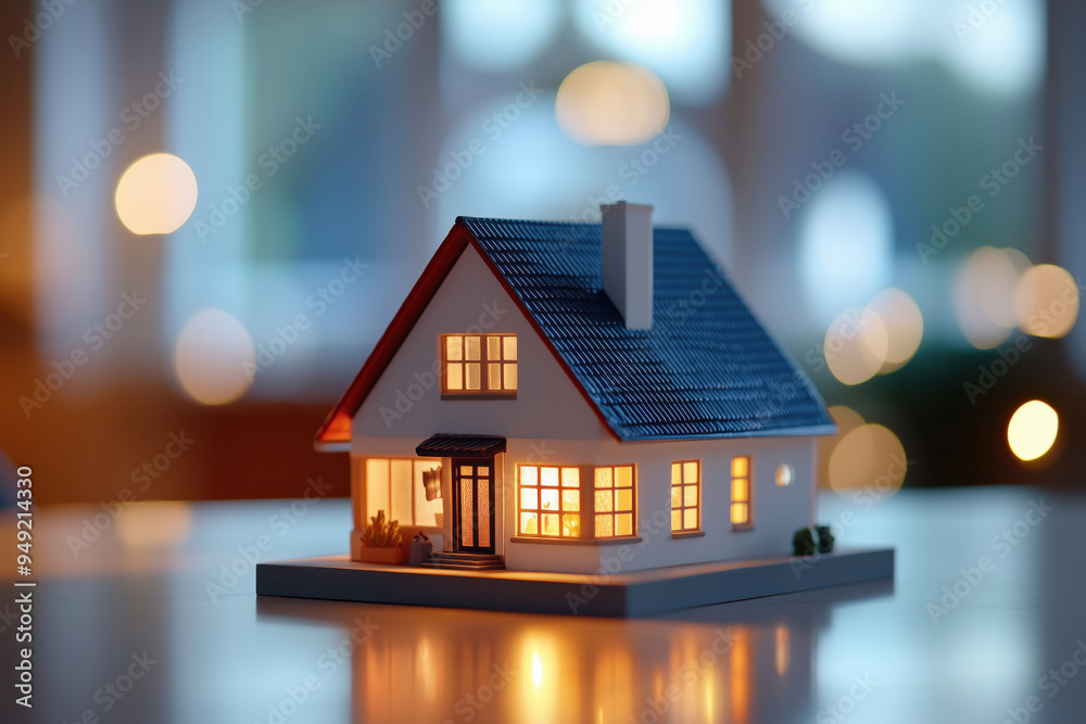 Casa em miniatura iluminada à noite com luzes de fundo desfocadas, captura artística detalhada por IA generativa.
Casa em miniatura iluminada à noite com luzes de fundo desfocadas, captura artística detalhada por IA generativa.