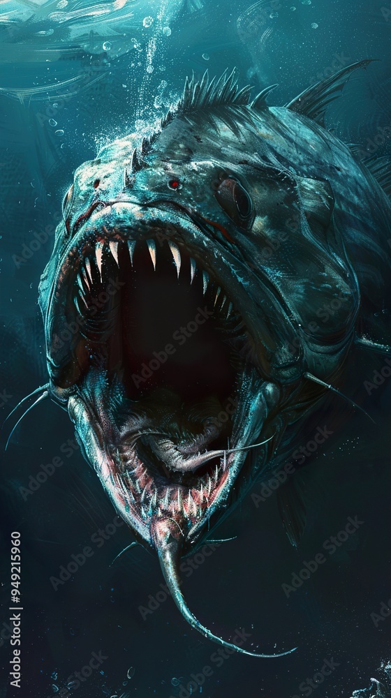 Deep Sea Monster Fish with Sharp Teeth Deep Sea Monster Fish with Sharp Teeth