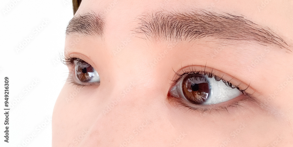 Obraz premium まつ毛パーマをした女性の目元