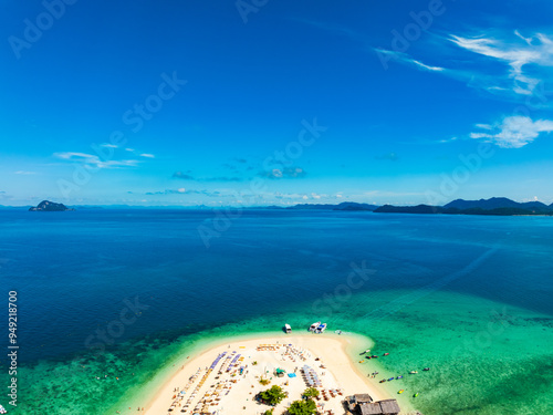 Aerial view Beautiful sea in summer season