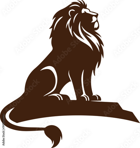 Lion king silhouette vector art illustration with white background photo