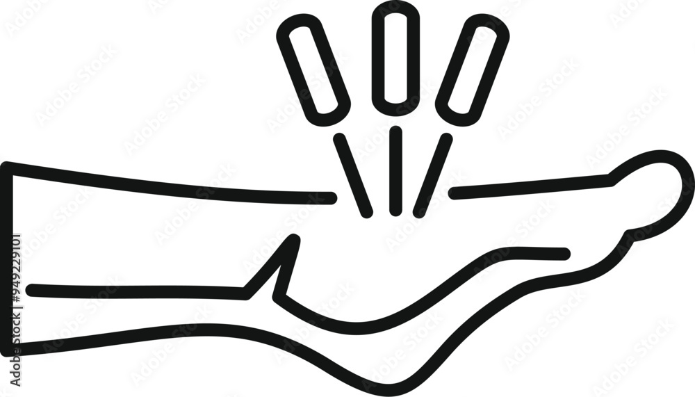 Obraz premium This icon represents hand acupuncture, a traditional chinese medicine technique, used to alleviate pain and restore energy balance