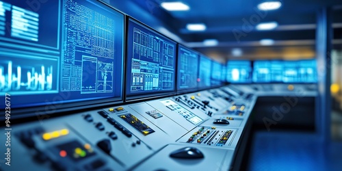 Wallpaper Mural Supervisory control and data acquisition system technology for monitoring and controlling processes. Concept SCADA Systems, Industrial Automation, Process Monitoring, Control Systems Torontodigital.ca