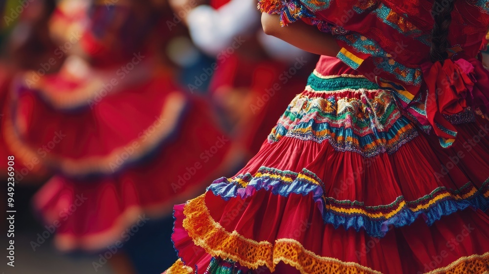 Fototapeta premium Colorful traditional dresses feature intricate designs and vibrant patterns