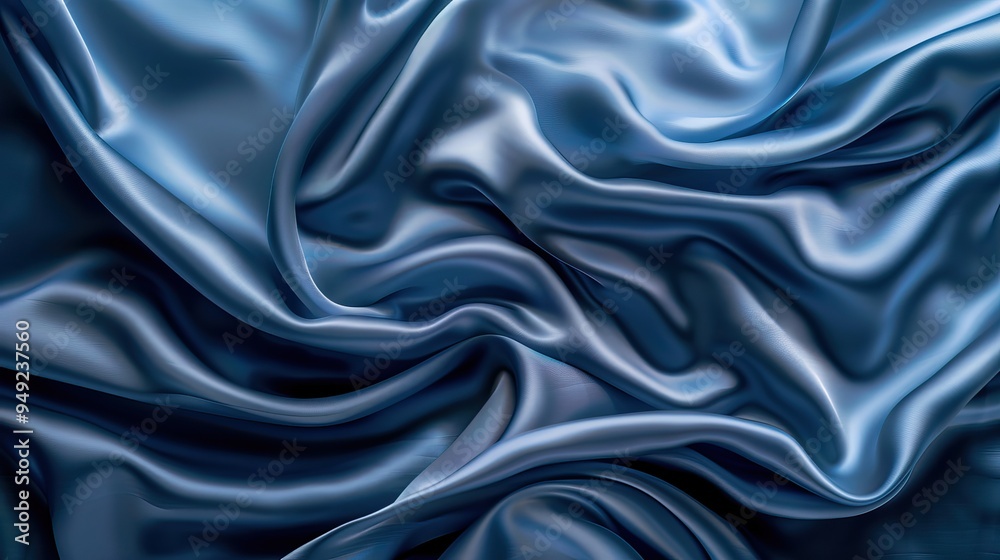 Abstract Blue Silk Fabric Texture Abstract Blue Silk Fabric Texture