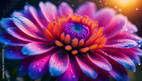 Natures beauty captured in colorful flower close up generative AI  