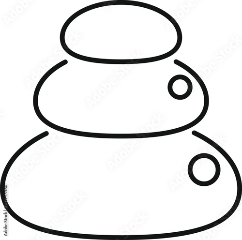 Simple line drawing of three stacked stones used in massage therapy and spas for relaxation