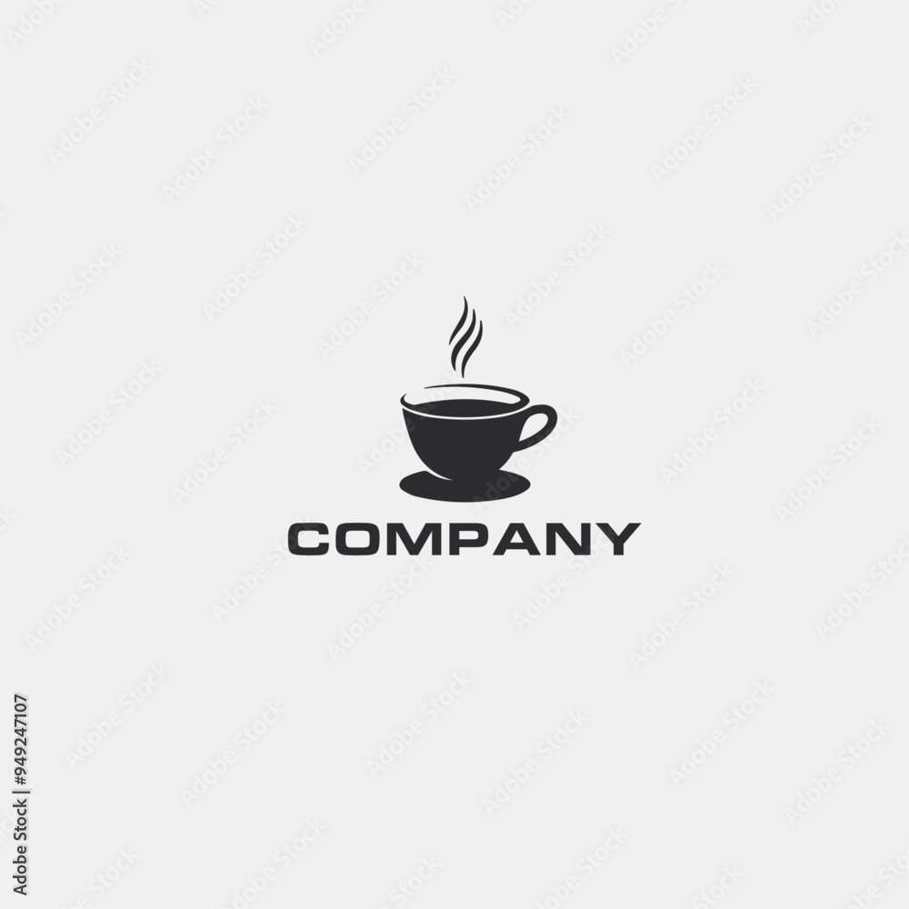 Coffee cup logo flat vector design Coffee cup logo flat vector design
