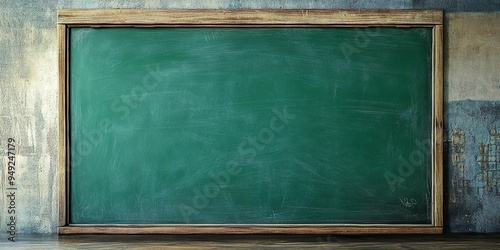 Obraz na płótnie Empty green chalkboard backgrounds blackboard frame. 