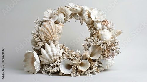 Seashell and Coral Wreath: Coastal Decor