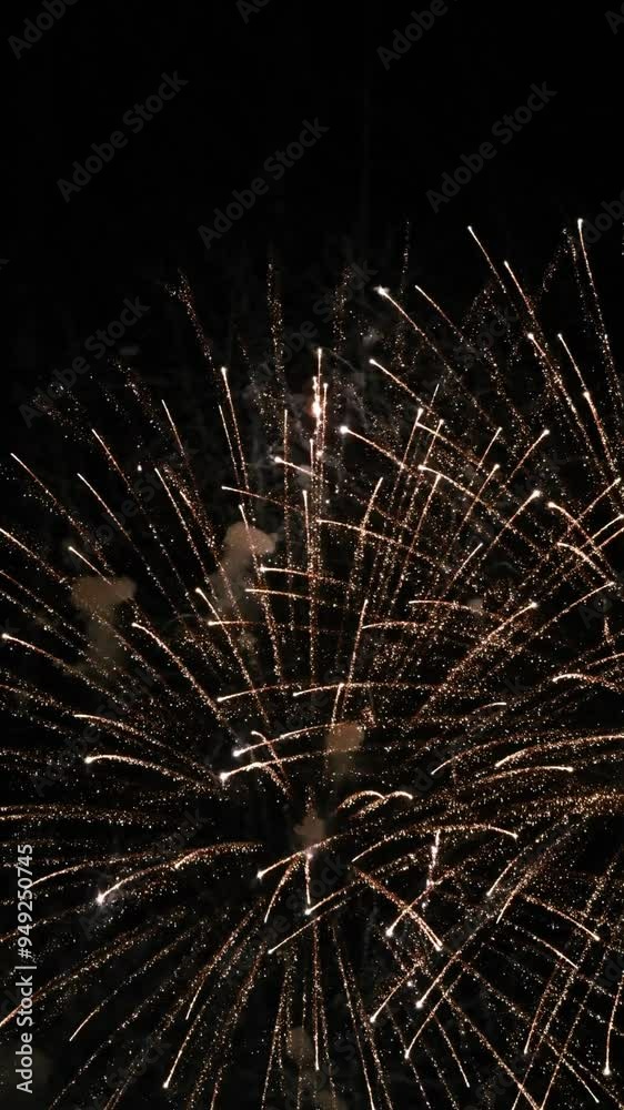 Close-Up of Spectacular Japanese Fireworks Display