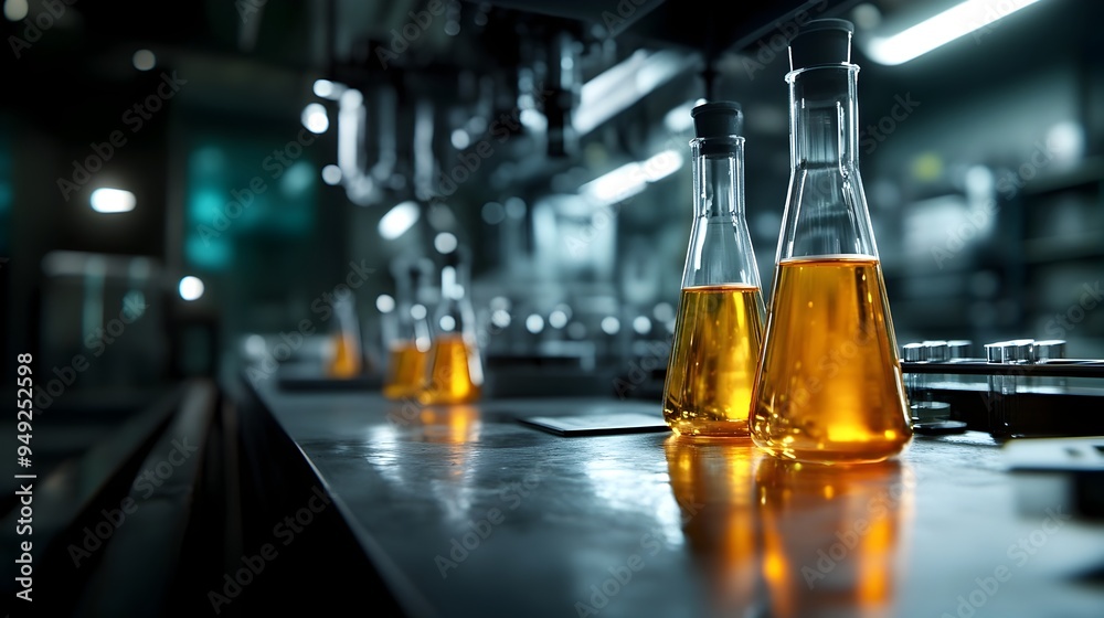 Futuristic Dark Medical Laboratory with Intricate Scientific Instruments and Mysterious Chemical Reactions Futuristic Dark Medical Laboratory with Intricate Scientific Instruments and Mysterious Chemical Reactions