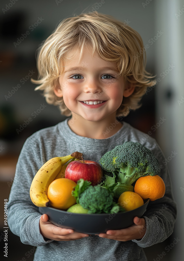 little cute smiling boy holding bowl with fruits and vegetables in kitchen, child, kid, kids, healthy eating, bananas, apples, broccoli, food, vegetarianism, portrait, person, face, dish little cute smiling boy holding bowl with fruits and vegetables in kitchen, child, kid, kids, healthy eating, bananas, apples, broccoli, food, vegetarianism, portrait, person, face, dish