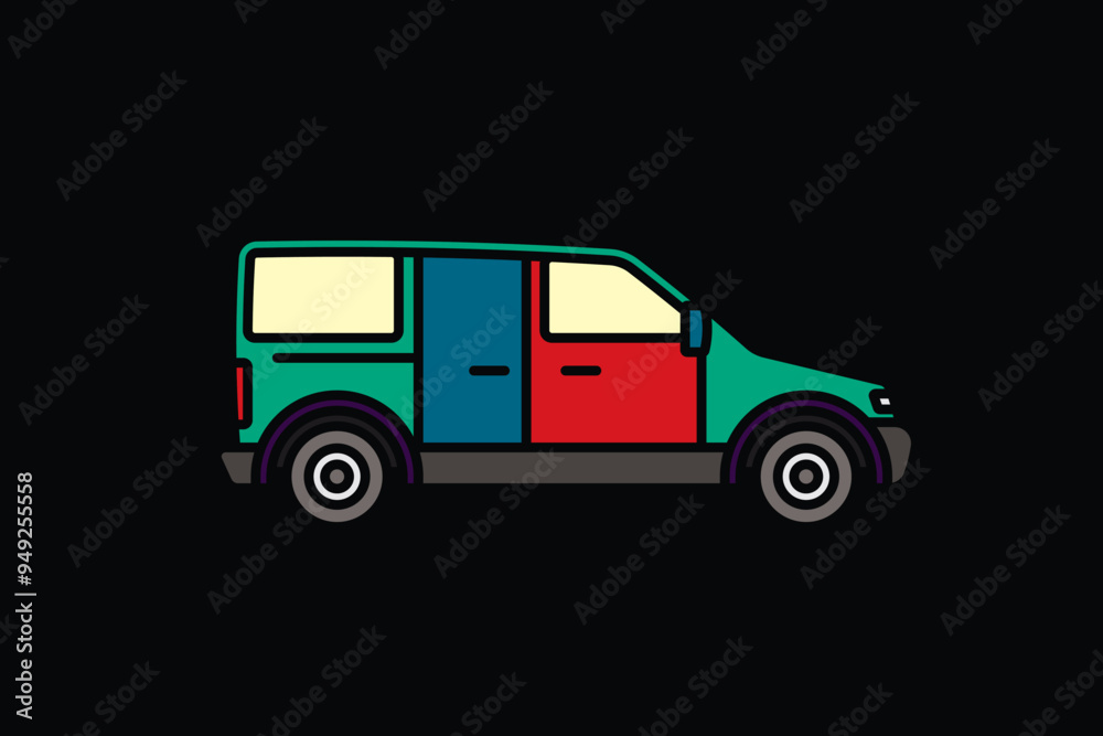 Original vector illustration. A passenger car. A contour icon. Original vector illustration. A passenger car. A contour icon.