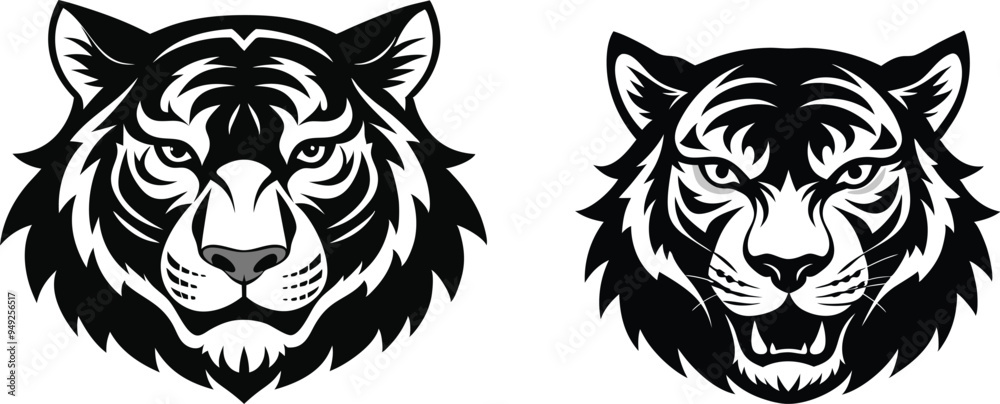 tiger head silhouette vector illustration tiger head silhouette vector illustration