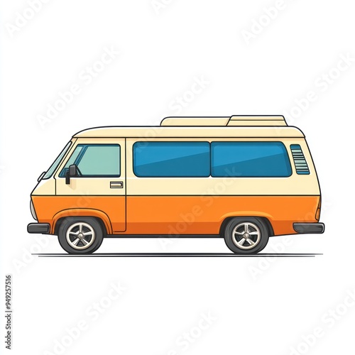 Vintage Camper Van Illustration
