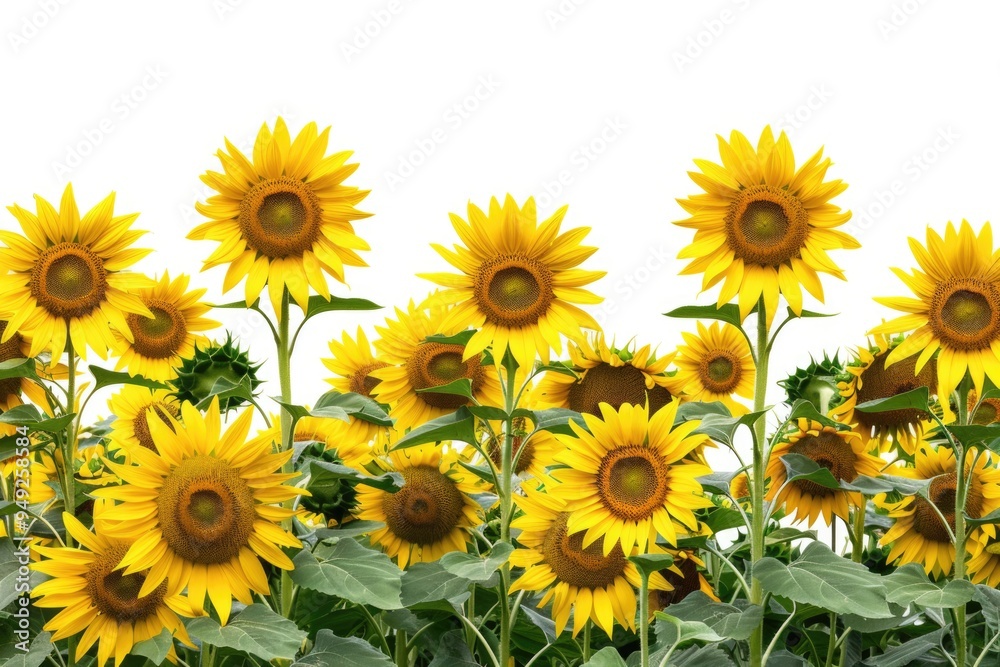 A beautiful field of sunflowers under a clear blue sky A beautiful field of sunflowers under a clear blue sky