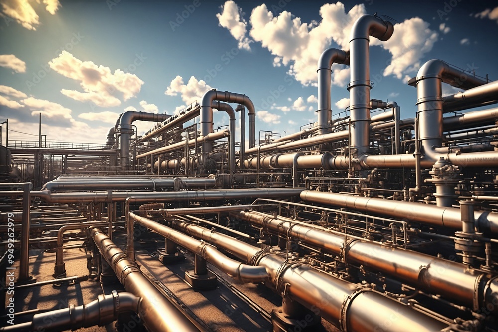 Fototapeta premium ndustrial Pipeline Complex