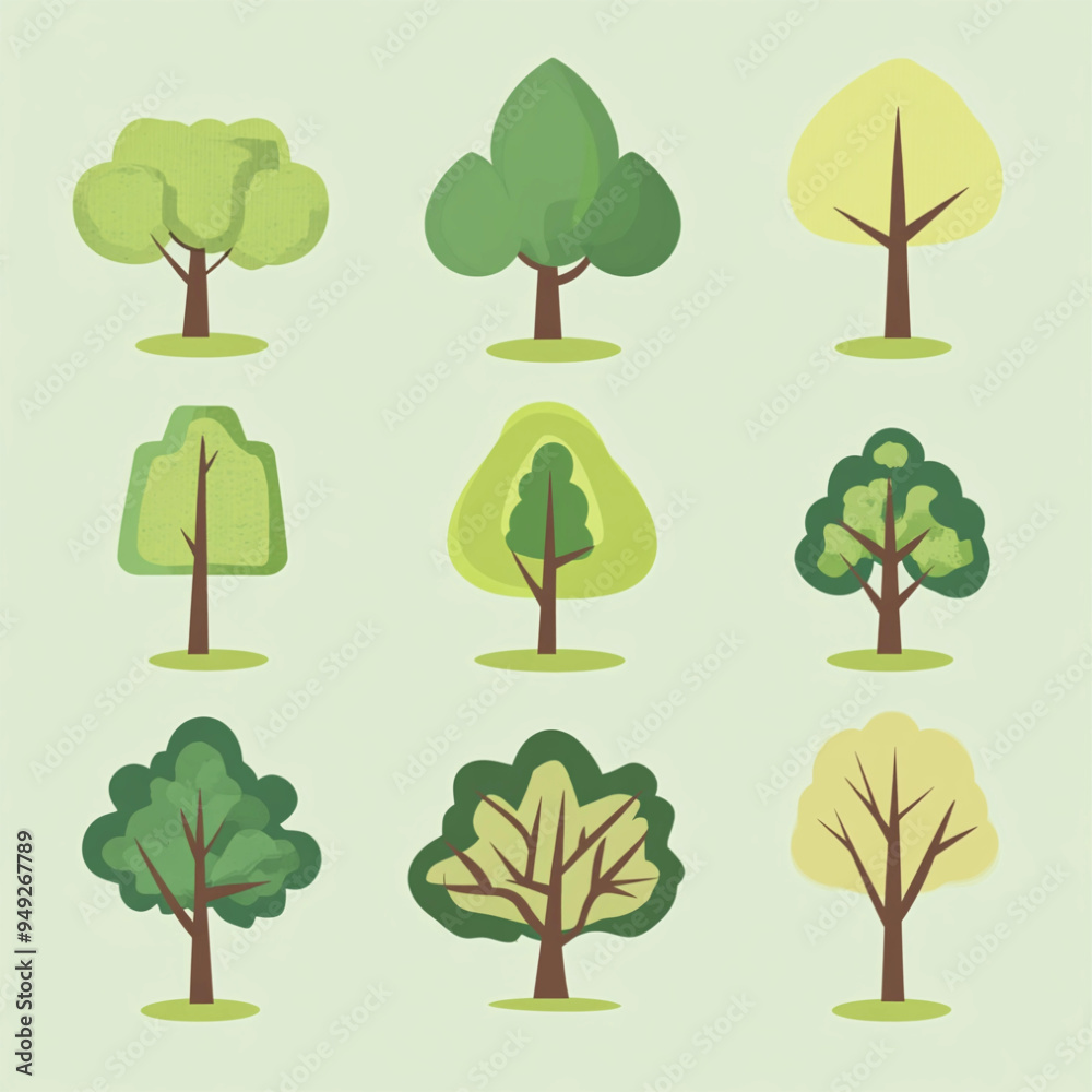 Fototapeta premium set of trees vector