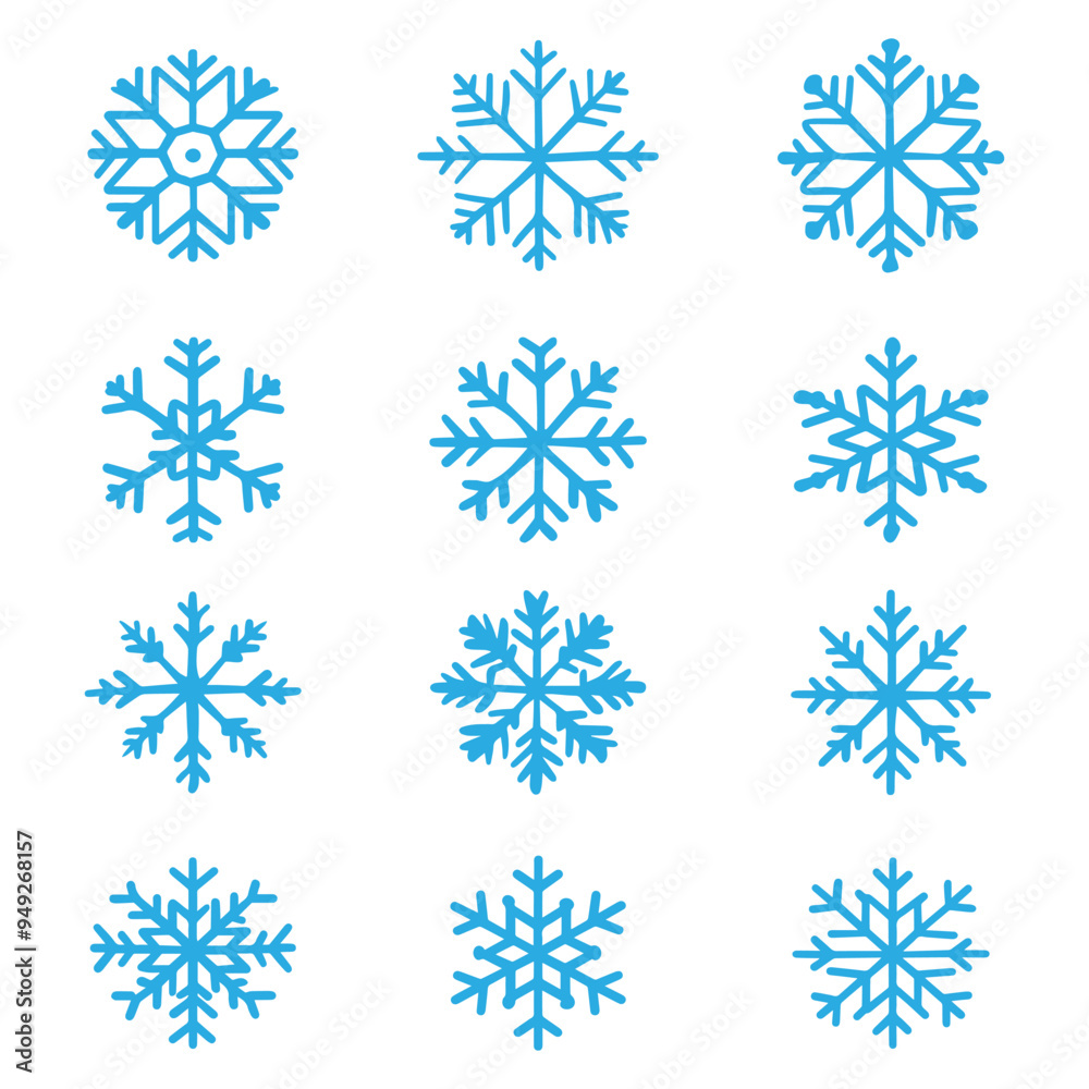 Christmas snowflakes collection vector