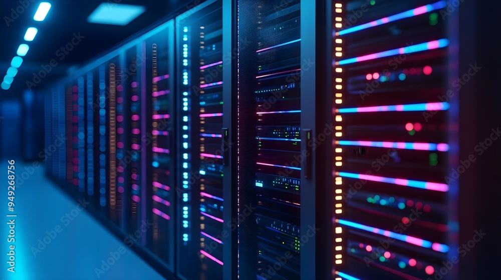 Server Room Data Center Rack Lights Technology Server Room Data Center Rack Lights Technology