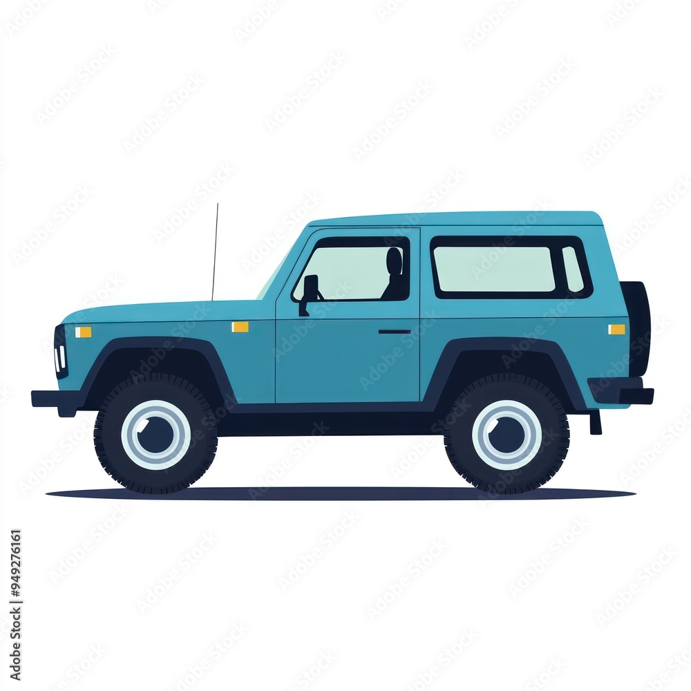 Blue Off-Road Vehicle Illustration Blue Off-Road Vehicle Illustration