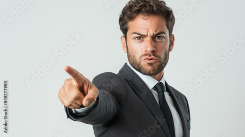 A male office worker with a...