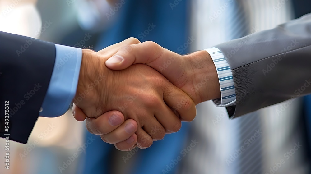 A panoramic view of businessmen shaking hands, signifying successful collaboration and collaboration. A panoramic view of businessmen shaking hands, signifying successful collaboration and collaboration.