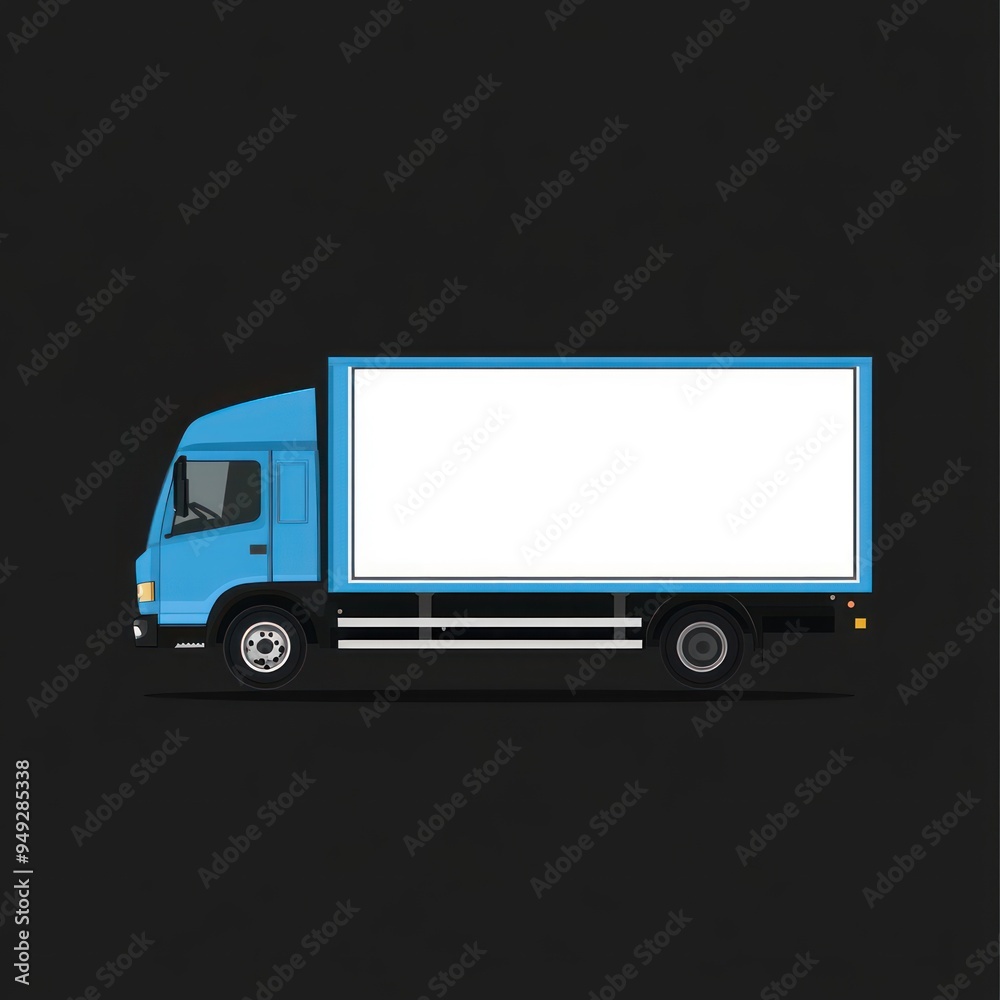 Blue Delivery Truck Illustration Blue Delivery Truck Illustration
