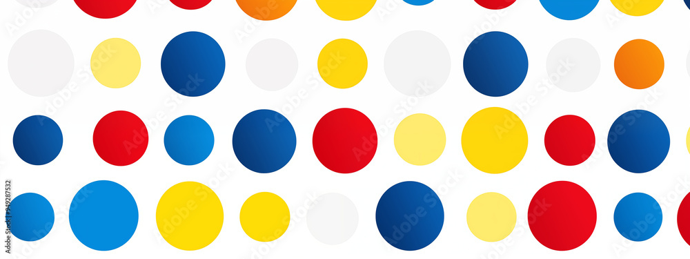 Minimalist Pattern With Blue Red And Yellow Circles On White Background Minimalist Pattern With Blue Red And Yellow Circles On White Background