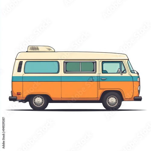 Vintage Camper Van Illustration