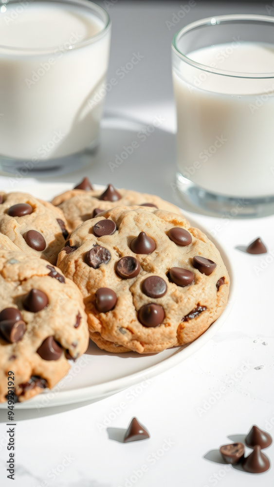 Chocolate Chip Cookies and Milk Chocolate Chip Cookies and Milk