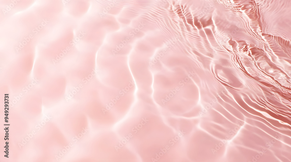 Top view water ripples, water wave on pink background, commercial photography, studio photo for products, studio wallpaper material. Top view water ripples, water wave on pink background, commercial photography, studio photo for products, studio wallpaper material.