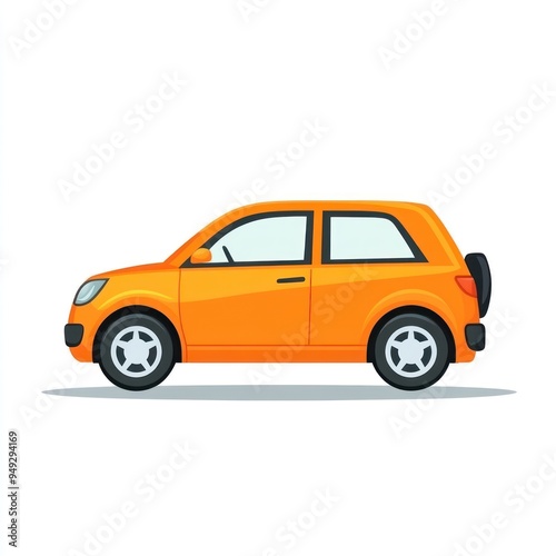 Orange Cartoon Car Illustration