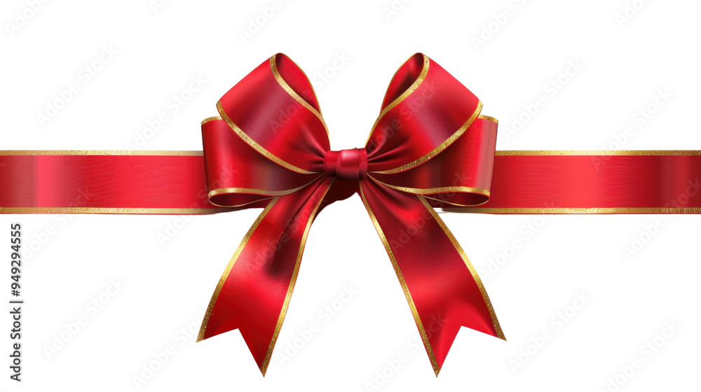 Red gold ribbon and bow isolated on white background Red gold ribbon and bow isolated on white background