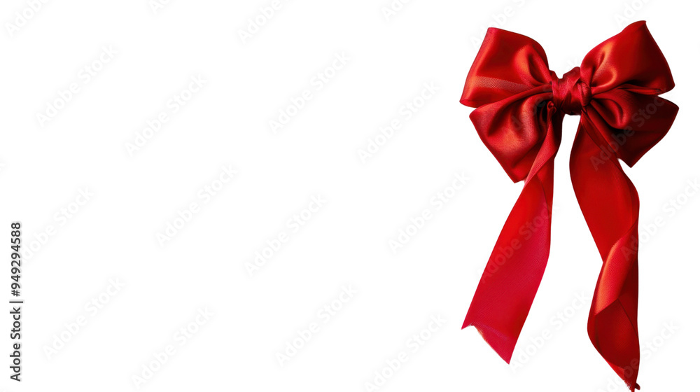 Red ribbon and bow isolated on white background Red ribbon and bow isolated on white background