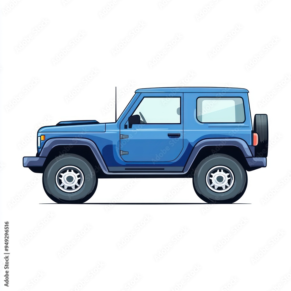 Blue Off-Road Vehicle Illustration